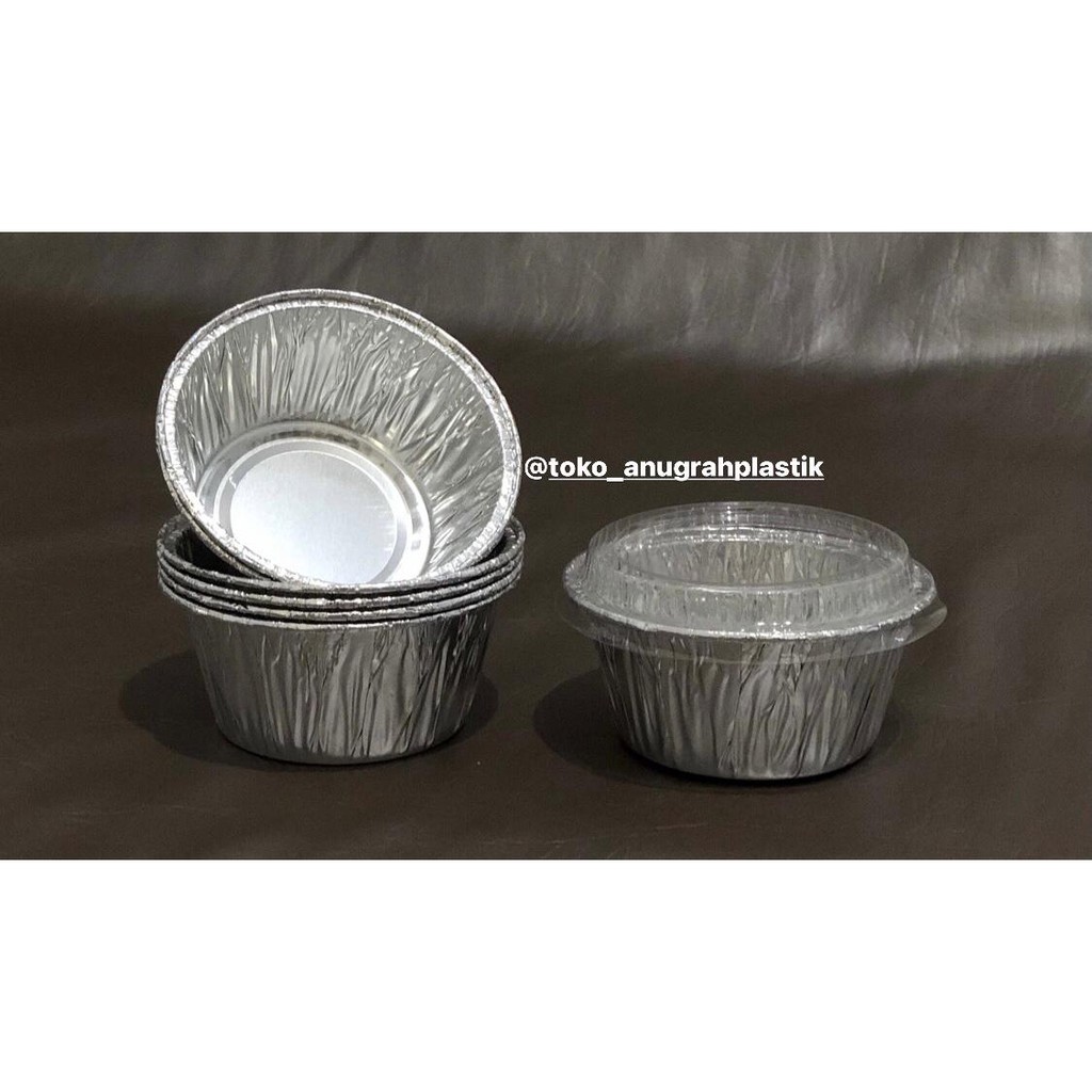 Jual ALUMINIUM FOIL CUP BULAT DIAMETER 7,8 CM + TUTUP MIKA ( RX 14081
