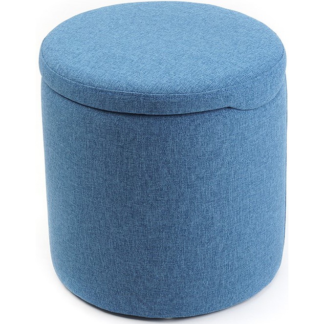 sittpuff blå Jual Kursi Sofa Bulat Pouf Penyimpanan Bestottoman - Kain Biru Indonesia|Shopee Indonesia
