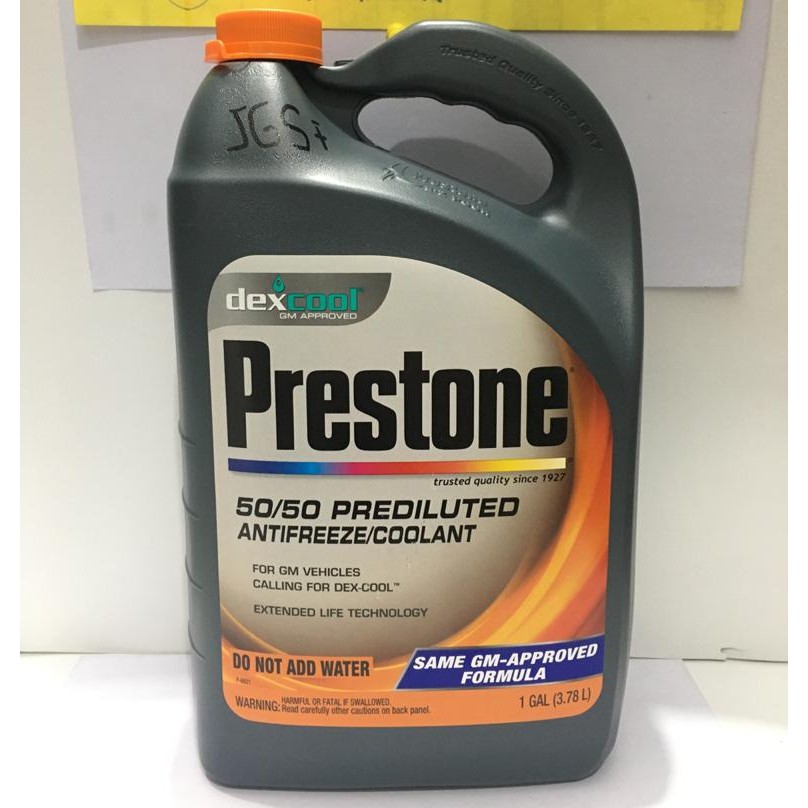 COOLANT ANTIFREEZE 50/50 PREDILUTED PRESTONE AIR RADIATOR PRESTONE