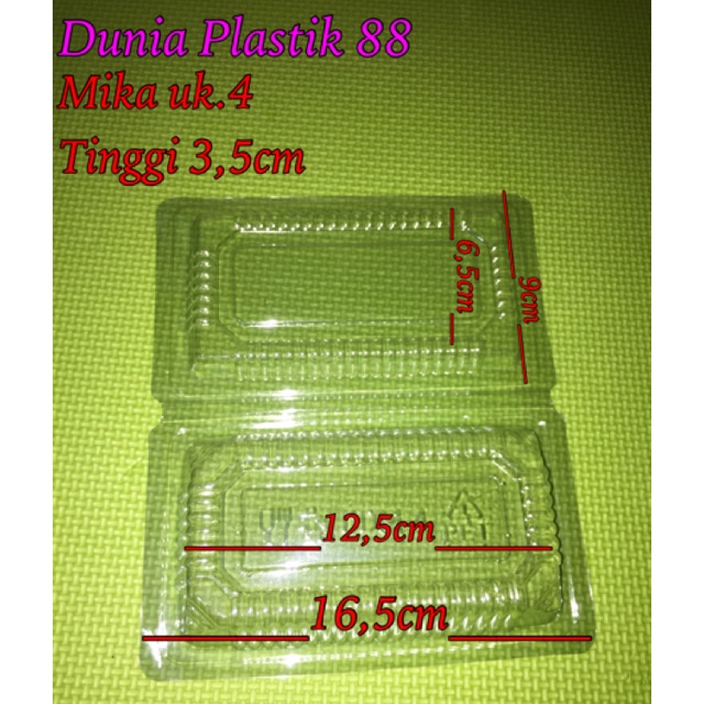 Isi 100pcs ukuran 4 BOX MIKA PLASTIK bening lipat staples tempat wadah