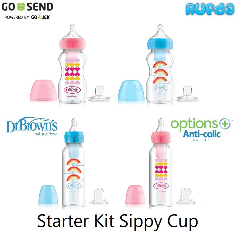 Jual Dr Brown's Starter Kit Sippy Cup Options+ Plus Training Dr Browns Drbrowns | Shopee Indonesia