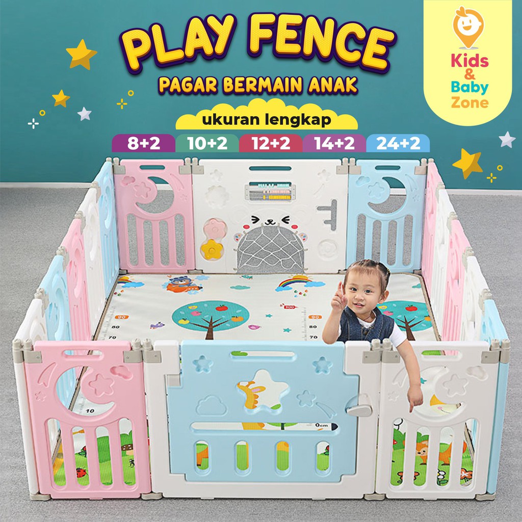 Jual Kbz Pagar Anak Pagar Bayi Babyfence Import Kokoh Bisa Dilipat Motif Bulan Bintang 4 Ukuran Hongzhuo | Shopee Indonesia