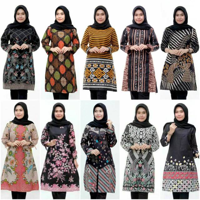BAYAR DI TEMPAT TUNIK BATIK MODERN TERLARIS M JUMBO