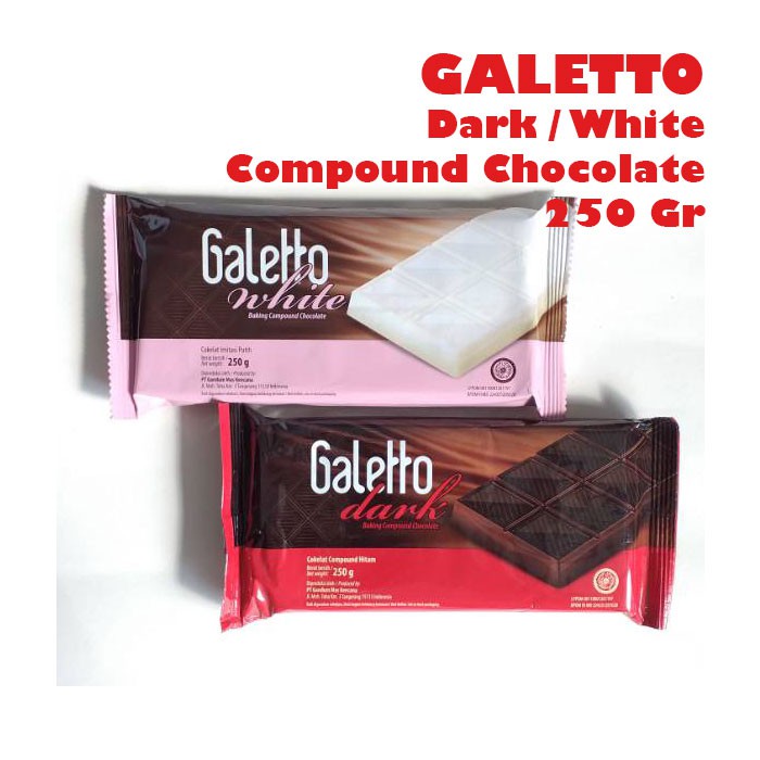 Jual Coklat Batangan Coklat Compound Galetto Dark Dan White Chocolate 250 Gr | Shopee Indonesia