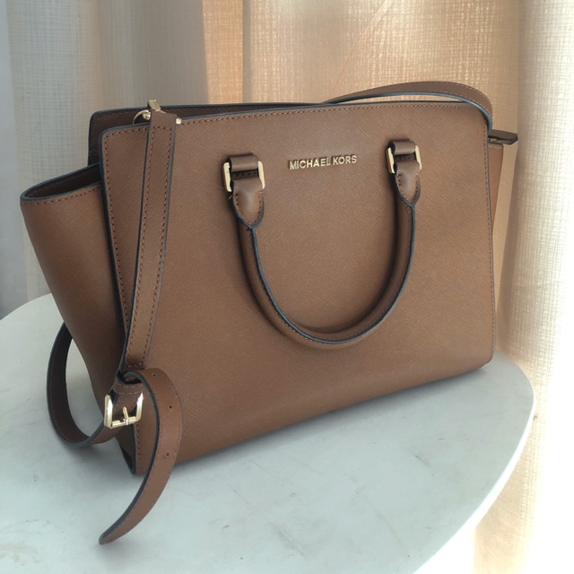 Jual Michael Kors Selma Bag Tan Authentic | Shopee Indonesia
