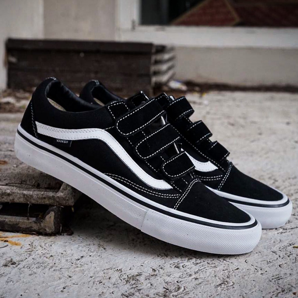 VANS OLD SKOOL VELCRO PRO BLACK WHITE 100 ORIGINAL BNIB Shopee Indonesia