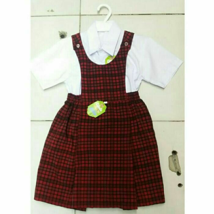 Jual baju seragam sekolah anak perempuan || baju seragam anak tk paud ||  Marron Indonesia|Shopee Indonesia