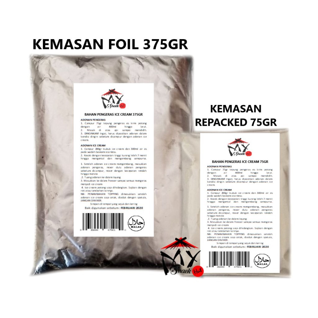 BAHAN PENGERAS ICE CREAM 75GR BAHAN PEMBUAT ES KRIM