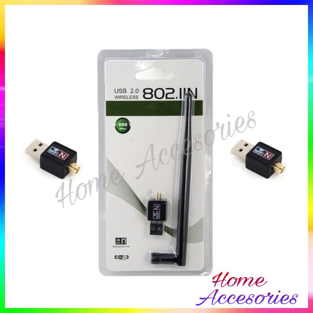 Penangkap Sinyal Wifi Laptop Komputer PC 600Mbps l USB WiFi 600Mbps +  ANTENA Wireless Adapter 150M | Shopee Indonesia