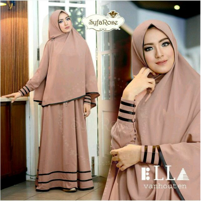 Jual Syari Gamis Coklat Tua/ Coklat Muda/ Ungu/ Lavender Syfarose Tines Thevastore | Shopee Indonesia