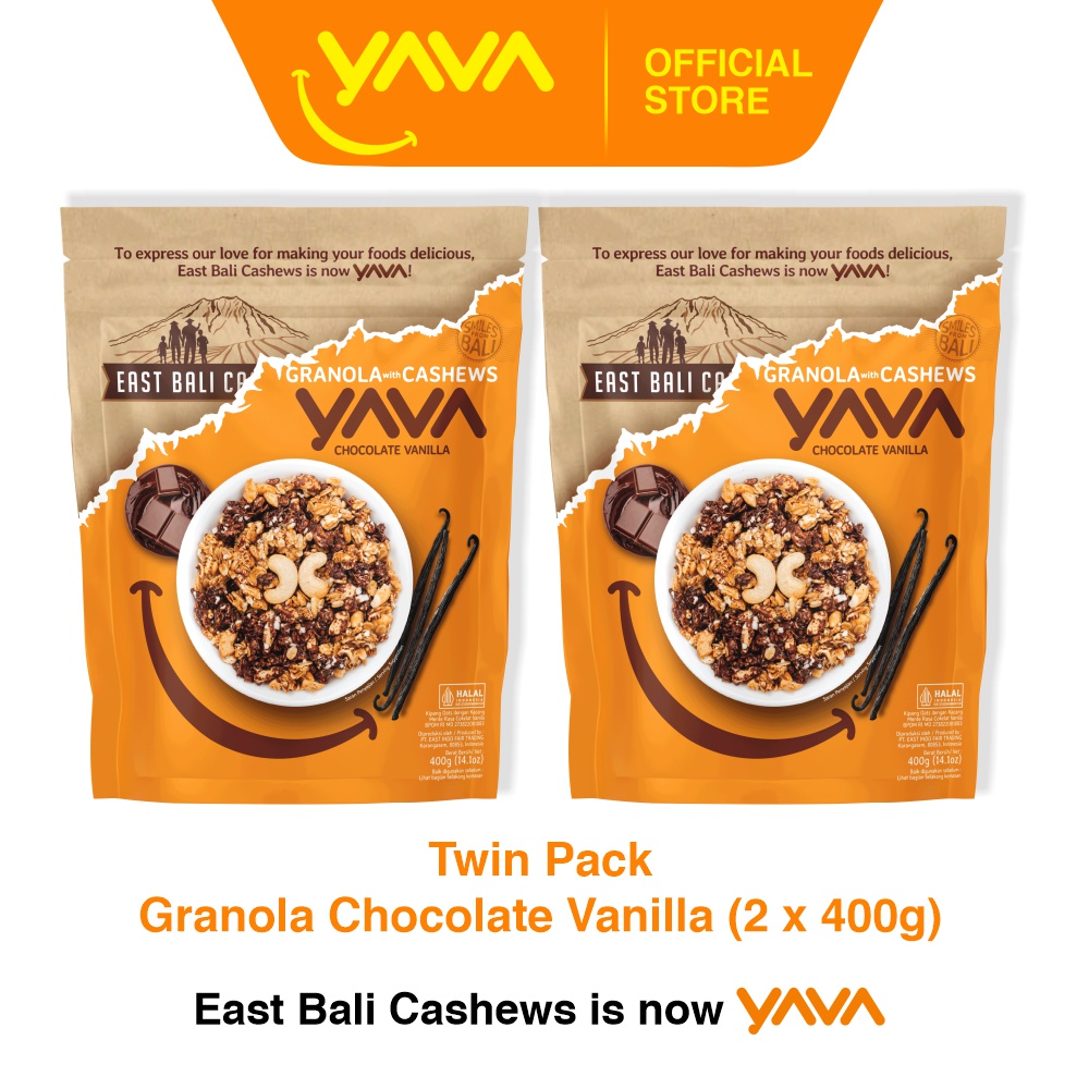 Jual YAVA Twin Pack Granola Chocolate Vanilla (2 x 400g) Shopee Indonesia