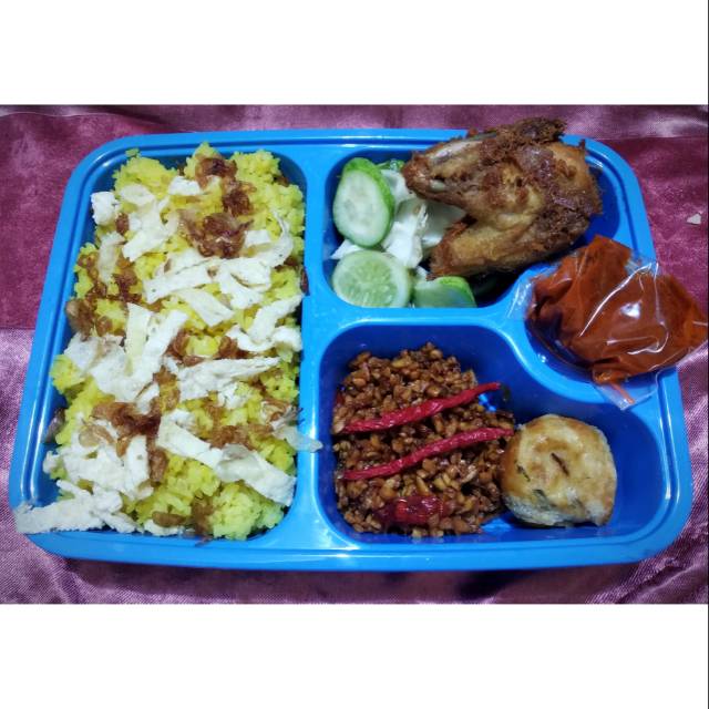 PAKET NASI KUNING BENTO LENGKAP MURAH MERIAH (MINIMAL ORDER 10 BOX