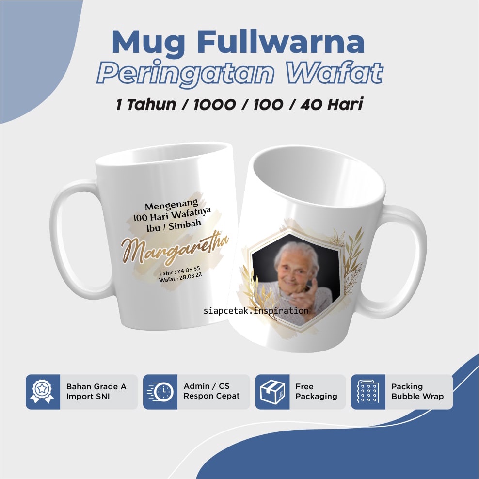 Jual Mug custom mengenang 1000 hari 40 100 1000 hr yasinan tahlilan