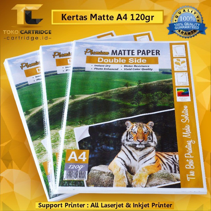Jual Kertas Art paper Matte Double Side Premium A4 120 gsm 50 lbr Art