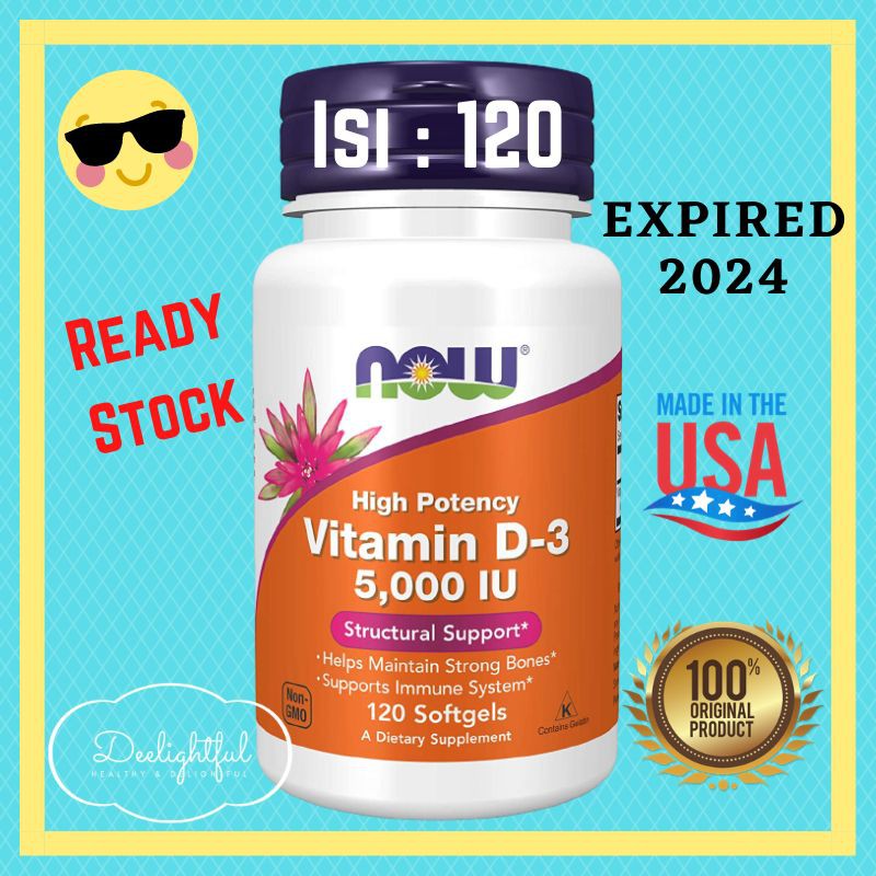 Jual Now Vitamin D3 5000 IU 120 Softgel Vitamin D3 5000iu USA Shopee