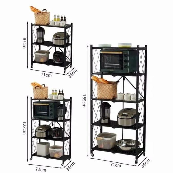 Jual TERLARIS RAK SUSUN BESI LIPAT PORTABLE RODA / RAK DAPUR LIPAT  MULTIFUNGSI PROMOKode 3660 Indonesia|Shopee Indonesia