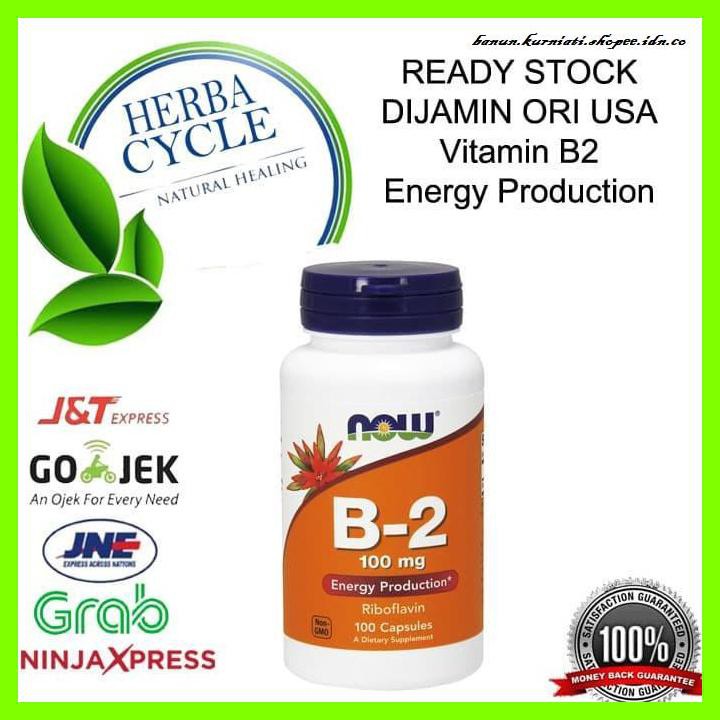 Jual VITAMINB NOW FOODS, VIT B2, 100 MG 100 CAP ORI USA VITAMIN B2 UN