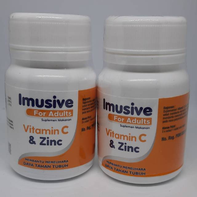 Jual Suplemen daya tahan tubuh Imusive Vitamin C + Zinc 60 Tablet