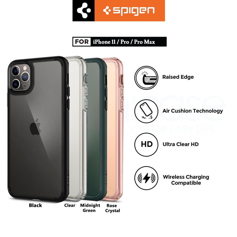 Jual Spigen Case Iphone 11 Pro Max / 11 Pro / 11 / Xs Max / Xs / Xr / X Ultra Hybrid Anti Crack Casing | Shopee Indonesia