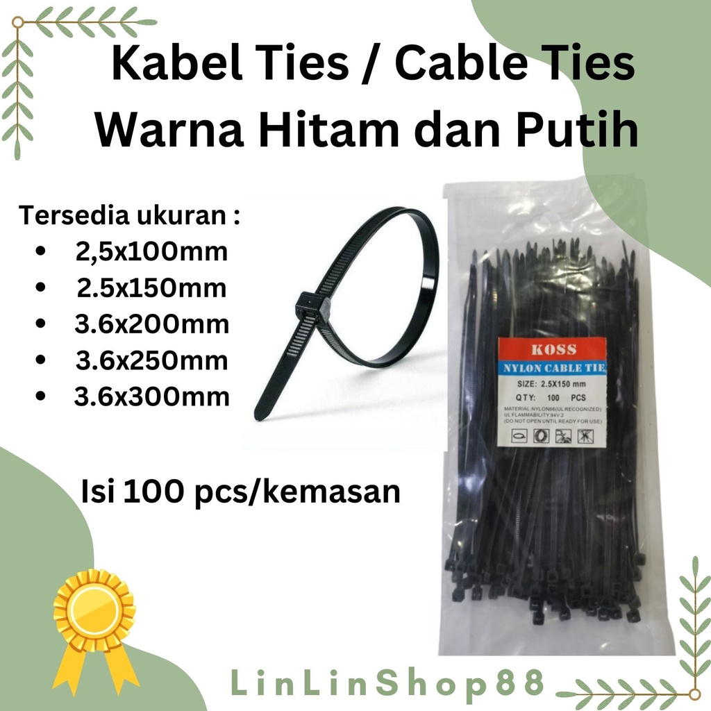 Jual Kabel tis / cable ties / Kabel Ties Ukuran 2.5 x 100 pcs Shopee