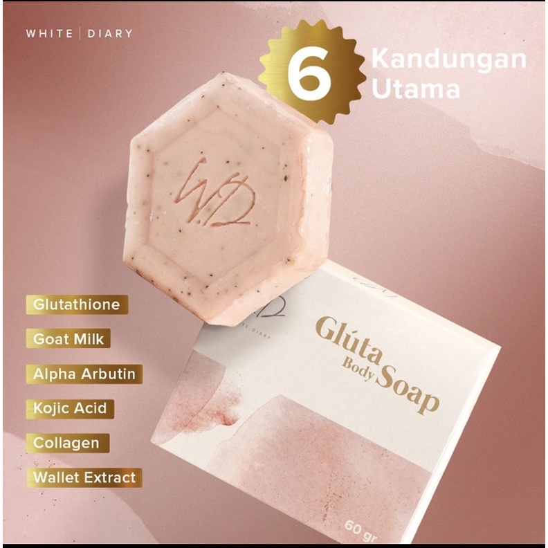 Jual GLUTA WHITE DIARY / SOAP WHITENING / SABUN PENCERAH KULIT Shopee