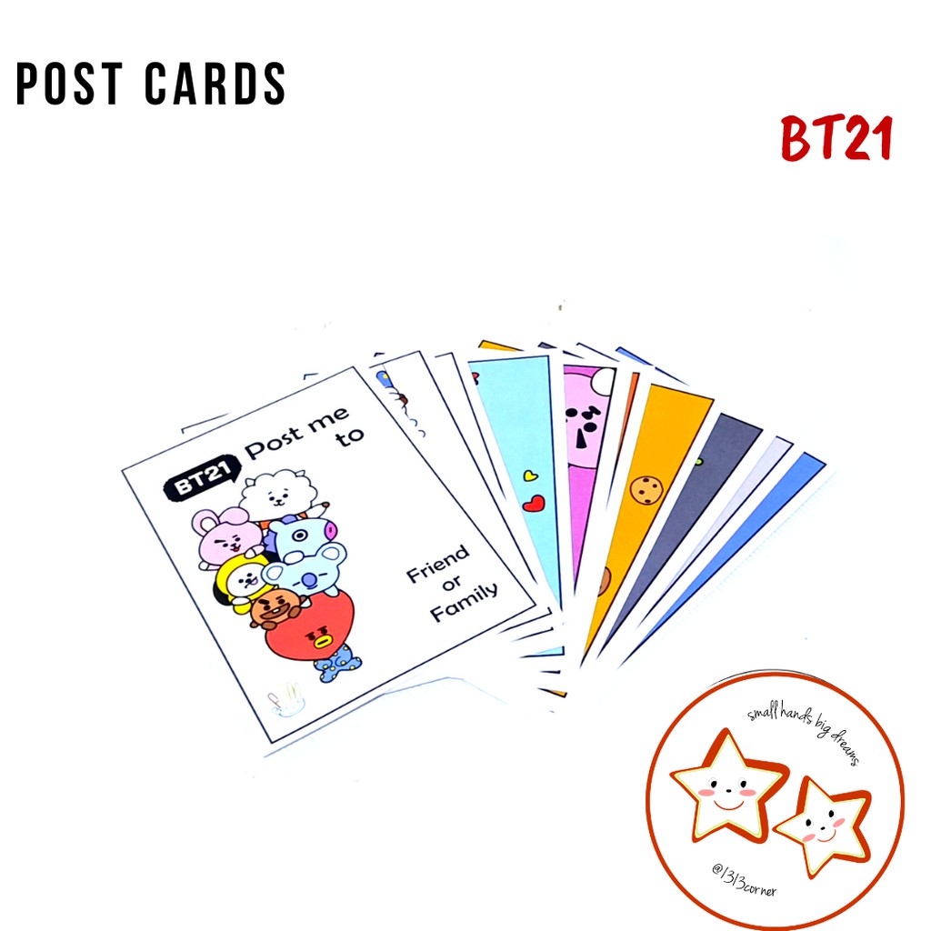 Kartu Pos Lucu BT21, 1 pak isi 10 Shopee Indonesia