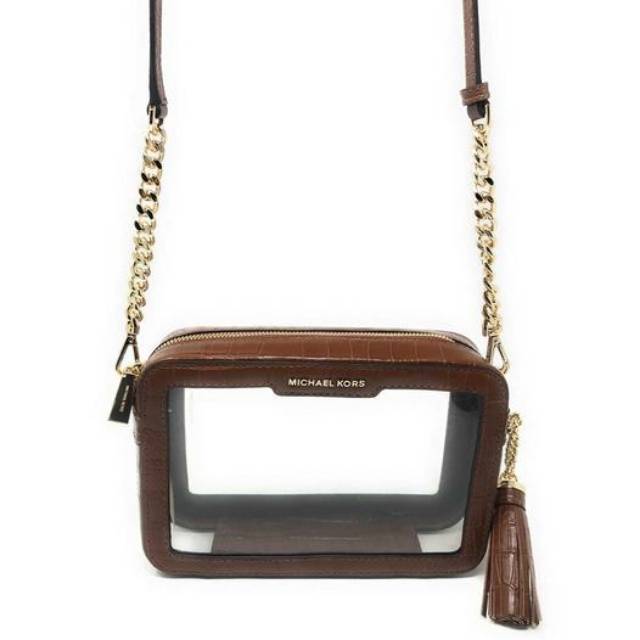 Jual Tas Michael Kors Mk Crossbody Medium Camera Bag Clear Chestnut Croco Original | Shopee Indonesia