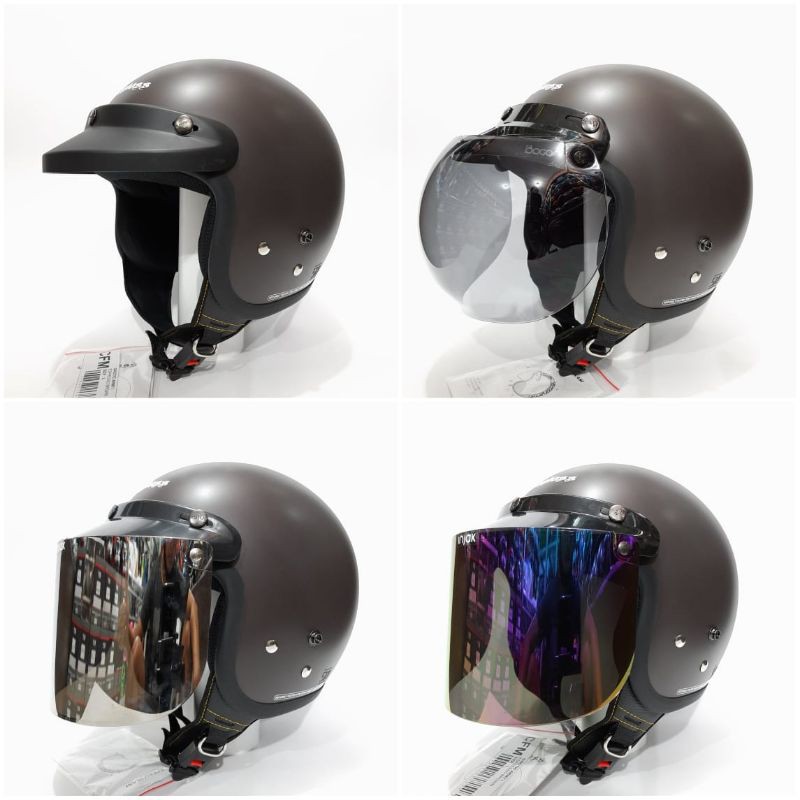 Jual Helm Cargloss Retro Brown/Coklat Doff Kaca Datar | Shopee Indonesia