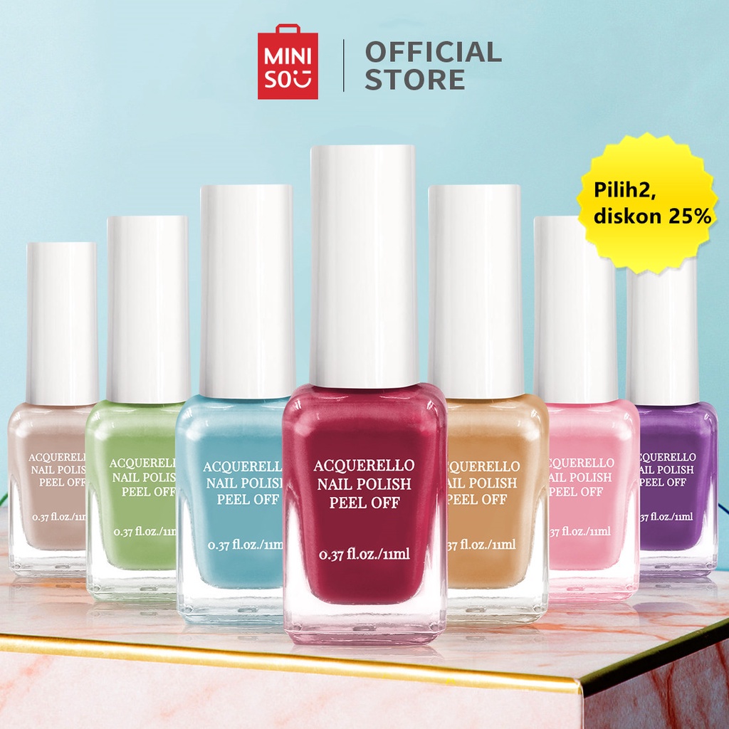 Jual Miniso Official Kutek Peel Off Acquerello Peel Off Nail Polish