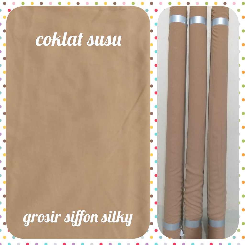 Jual Kain Chiffon Kain Chiffon Kain Siffon Silky Kain Siffon Arab Coklat Susu Utk Cadar Hijab 25900/M | Shopee Indonesia