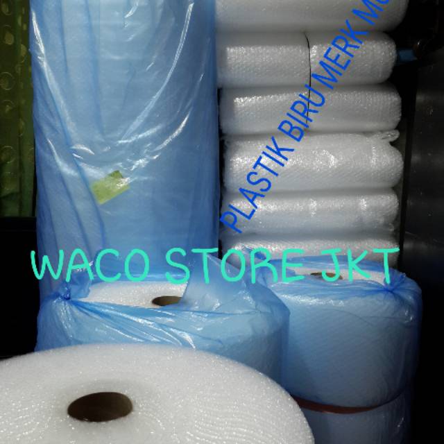 Jual Bubble Wrap Buble Warp Plastik Biru Mulia Pack 1 Roll 1.25m x 52m