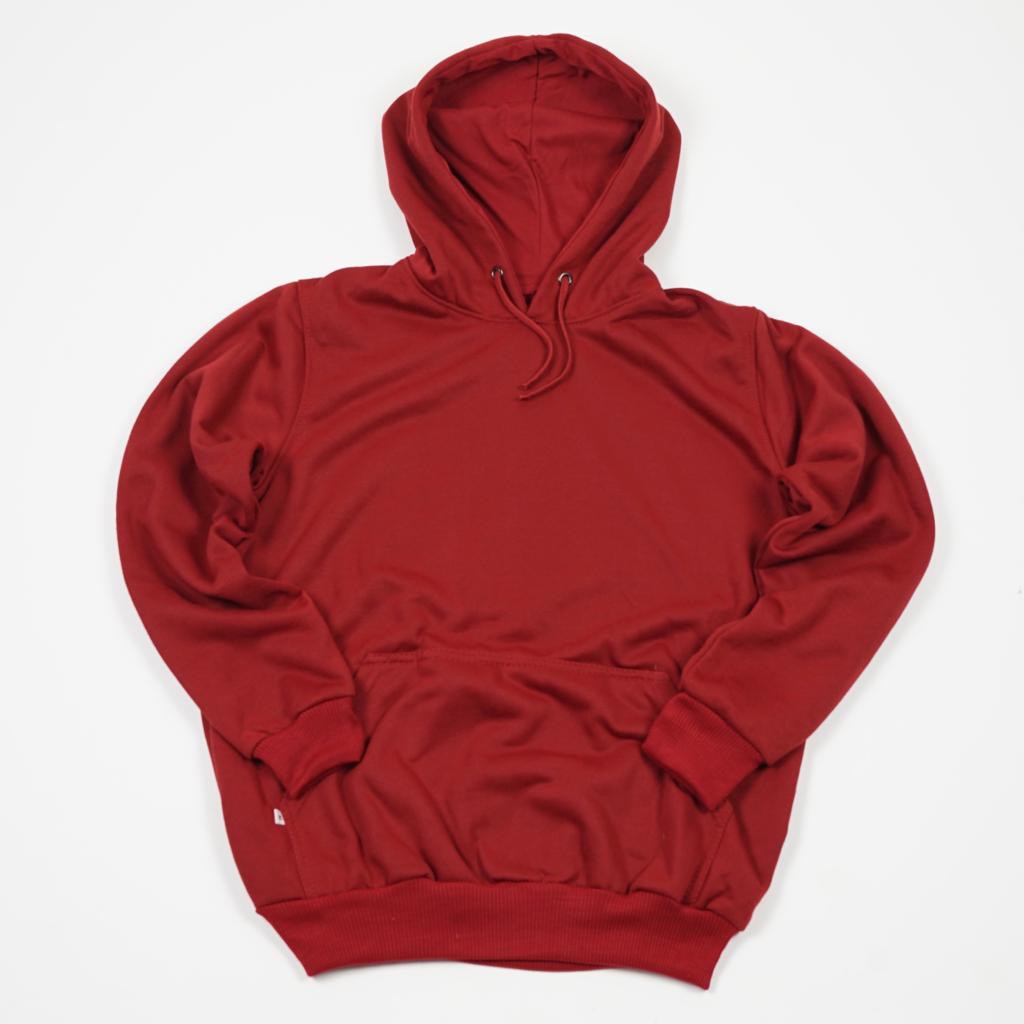 Jaket Hoodie Jumper Polos Merah Maroon ( Pria & Wanita