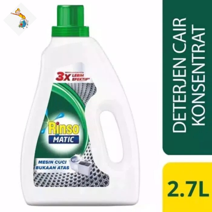RINSO MATIC CAIR/LIQUID TOP LOAD 2,7LITER BOTOL BESAR (BUKAAN ATAS