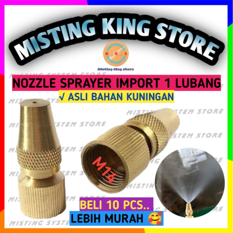 Jual NOZZLE SPRAYER KUNINGAN LURUS 1 LUBANG HEAD SPRAY NOZLE SPUYER