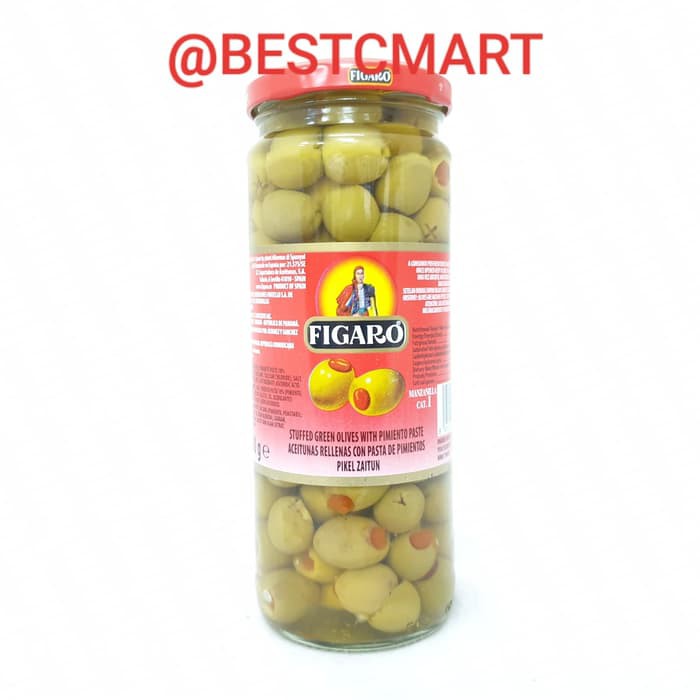 Jual FIGARO STUFFED GREEN OLIVES WITH PIMIENTO PASTE 450GR Shopee