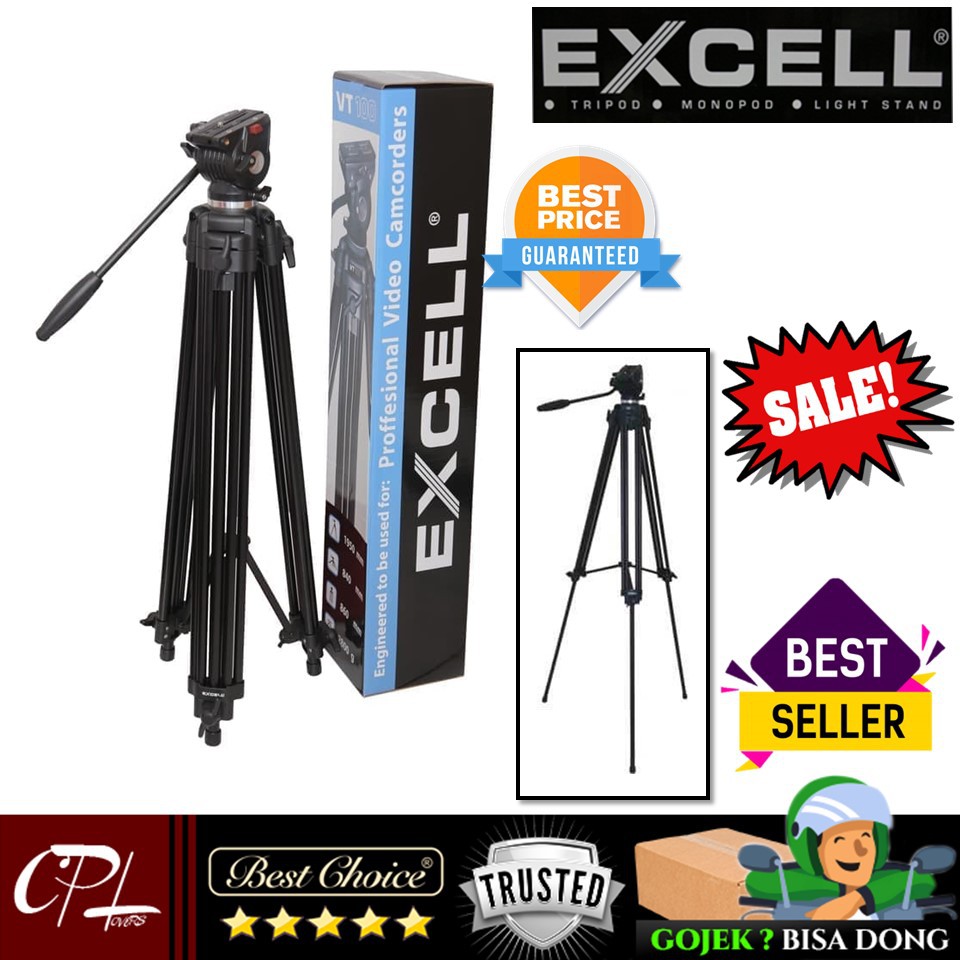 Jual Excell VT100 Tripod Video Professional Head Video Shooting