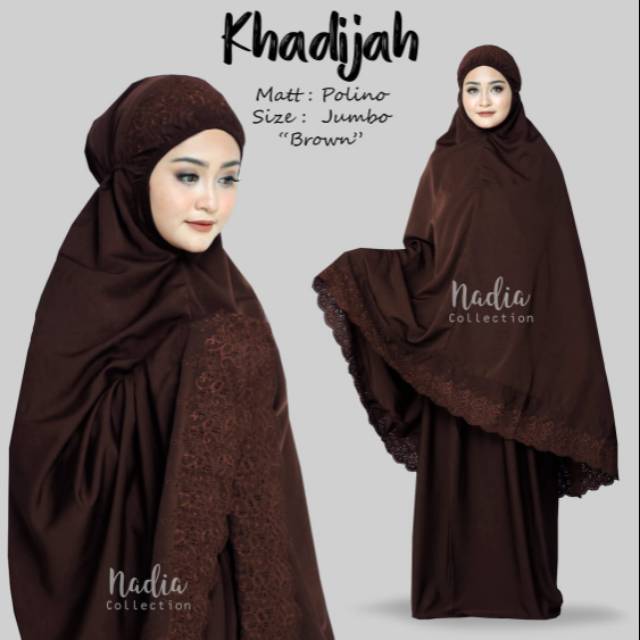 Jual Mukena Khadijah Bordir Warna Coklat | Shopee Indonesia