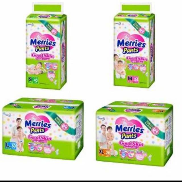 PAMPERS MERRIES S40/ M34/ L30/ XL26 Shopee Indonesia