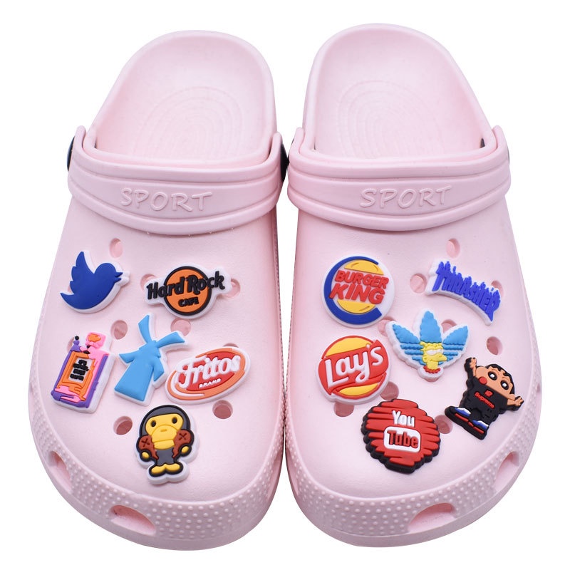 Jual Pin Sandal Crocs Jibbitz Logo Lucu Cewek Perempuan Keren Hiasan