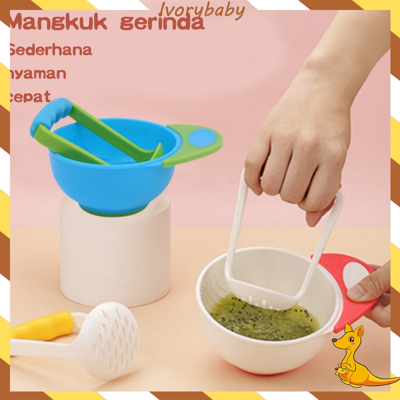 Jual Ivorybaby Alat makan bayi mangkok mpasi food masher bowl baby food