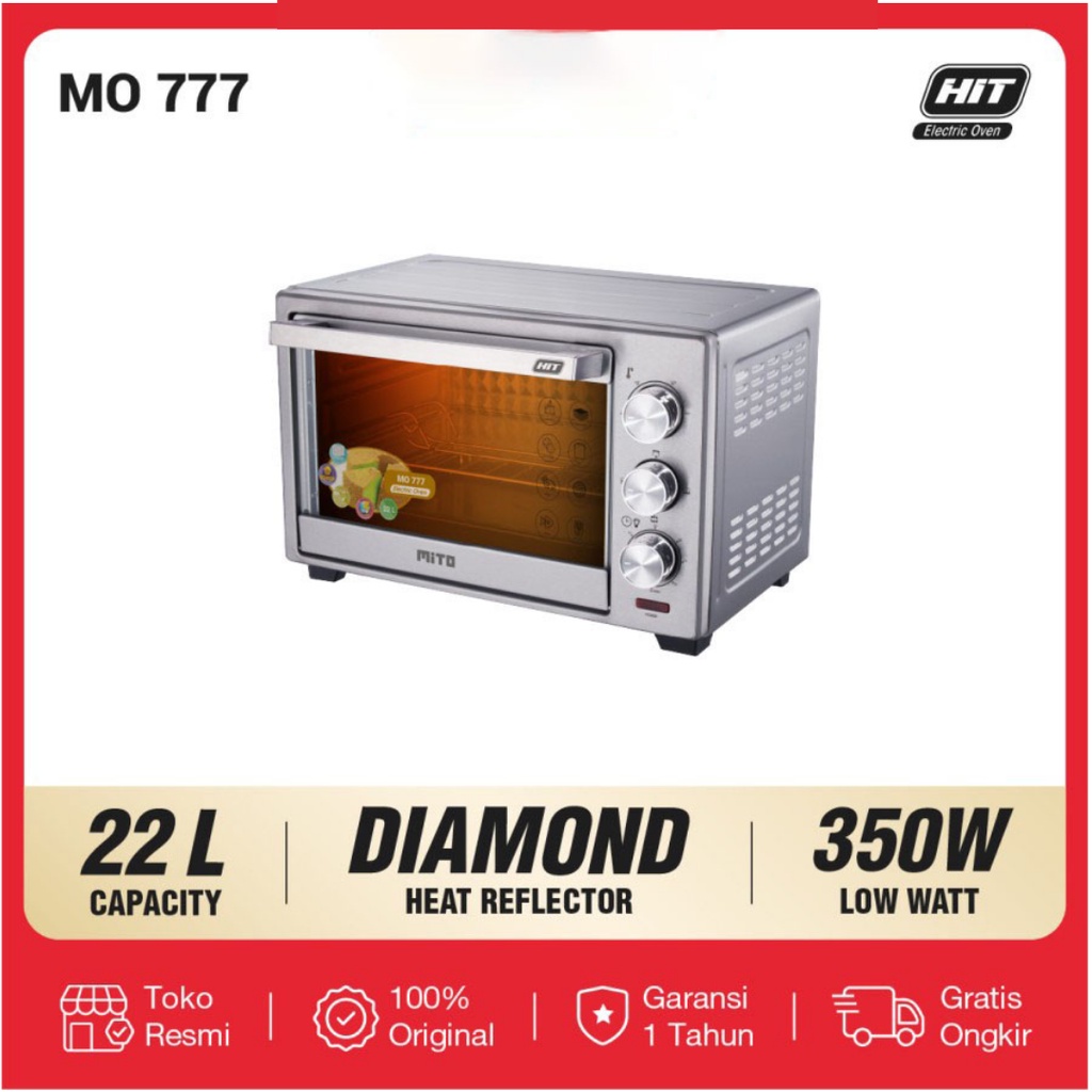 Jual Mito Oven Listrik MO777 HIT Electric Oven 22 Liter MO777 DIAMOND