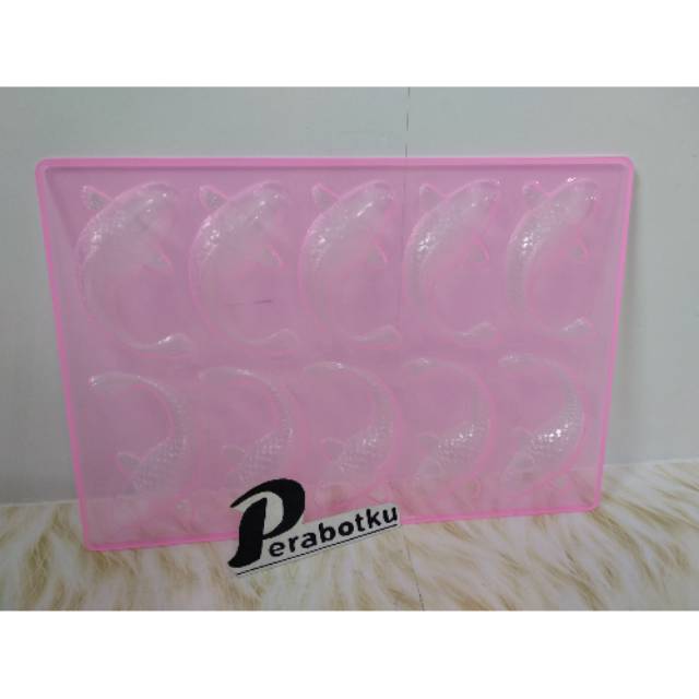 Cetakan Puding Jelly Agar Coklat Bentuk 10 Ikan Koi Kecil Asvita