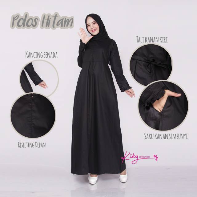 Gamis Katun Jepang Premium Ori Cantik Murah Basic Polos Hitam SML XL Jumbo 4L Shopee Indonesia