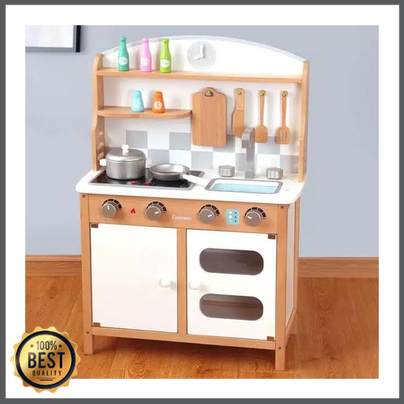 Jual ❤ Mainan Anak Wooden Kitchen Set Toys - Mainan Kitchen Set Kayu - Dapur Kayu Anak ❤ | Shopee Indonesia