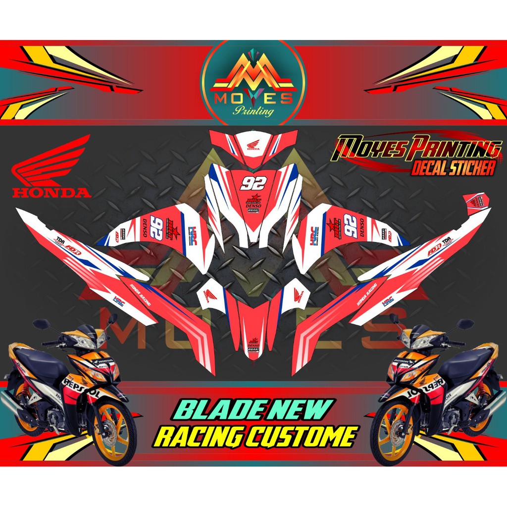 Jual Striping Honda Decal Motor Balap Decal Motor Blade New Decal Strip Racing Honda Blade New | Shopee Indonesia