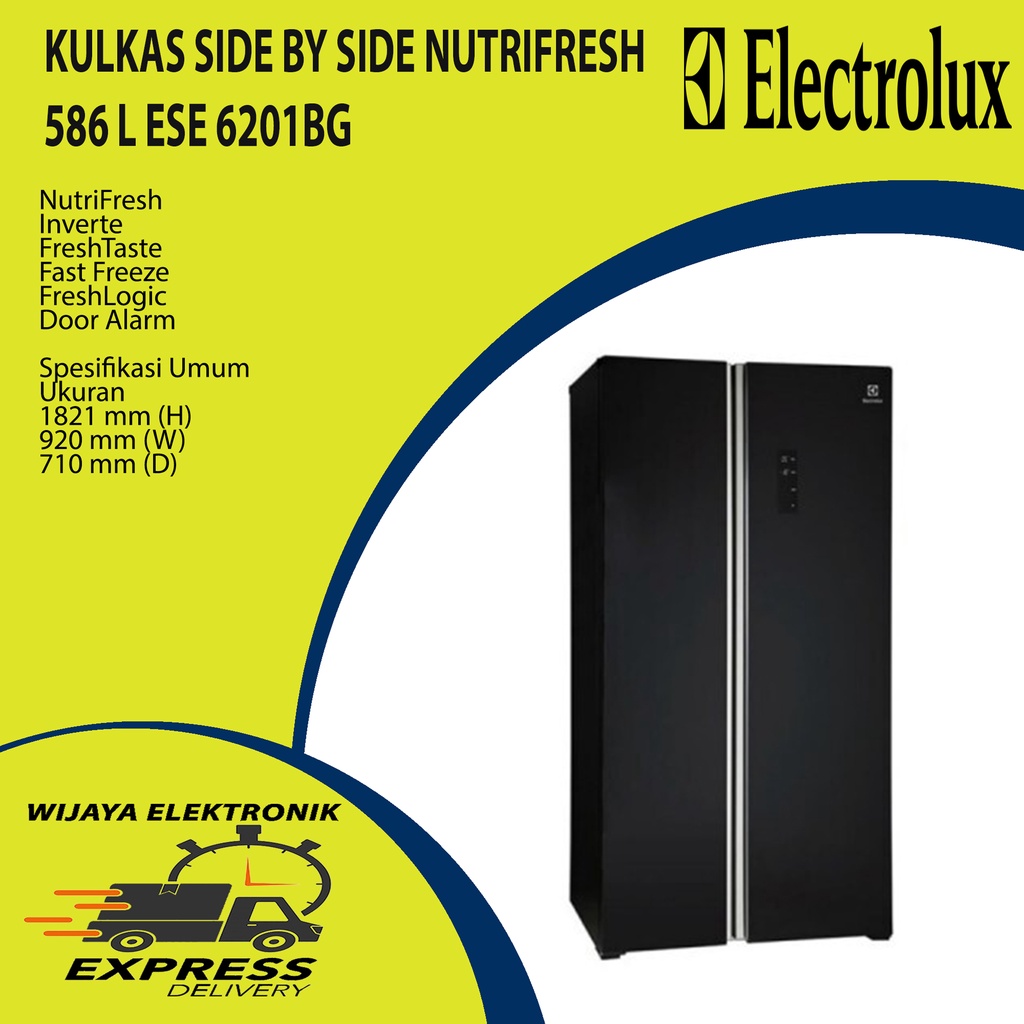 Jual KULKAS 2 PINTU SIDE BY SIDE 586 LITER ELECTROLUX ESE6201BG