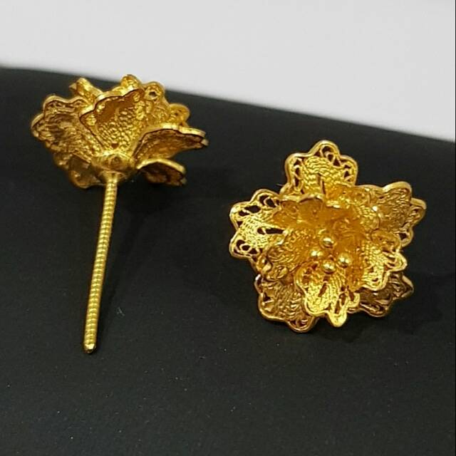 anting emas asli kadar 875 bunga kendari Shopee Indonesia