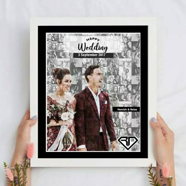 Edit Foto mozaik + Frame 10R. Bisa custom. Wedding gift