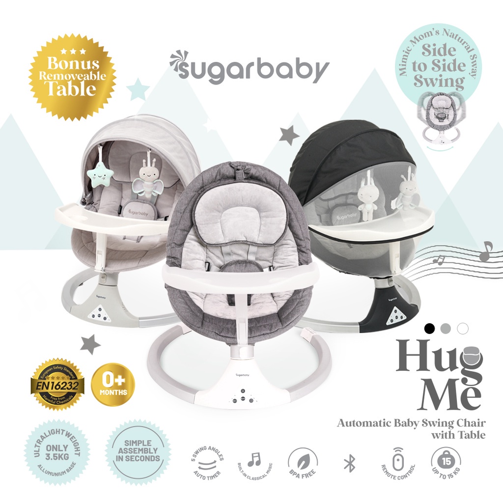 Jual Sugar Baby Automatic Baby Swing Chair with Table "Hug Me