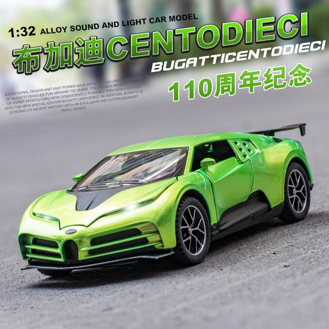 Diecast New 1/32 132 mobil Bugatti Centodieci metal besi